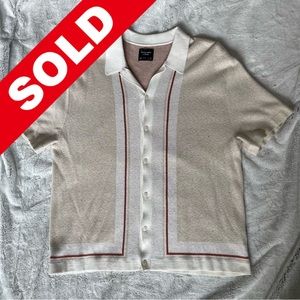 SOLD - Abercrombie Button down short sleeve sweater shirt, size XL